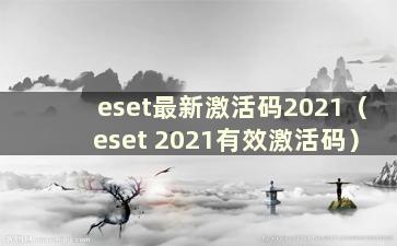 eset最新激活码2021（eset 2021有效激活码）